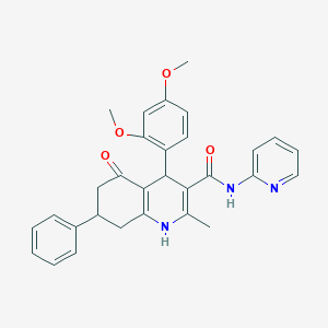 molecular formula C30H29N3O4 B450302 4-(2,4-dimethoxyphenyl)-2-methyl-5-oxo-7-phenyl-N-pyridin-2-yl-1,4,5,6,7,8-hexahydroquinoline-3-carboxamide 
