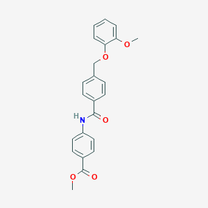molecular formula C23H21NO5 B450306 Methyl 4-({4-[(2-methoxyphenoxy)methyl]benzoyl}amino)benzoate 