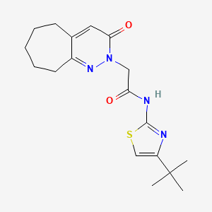 N-[(2Z)-4-tert-butyl-1,3-thiazol-2(3H)-ylidene]-2-(3-oxo-3,5,6,7,8,9-hexahydro-2H-cyclohepta[c]pyridazin-2-yl)acetamide