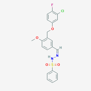 N'-{3-[(3-chloro-4-fluorophenoxy)methyl]-4-methoxybenzylidene}benzenesulfonohydrazide