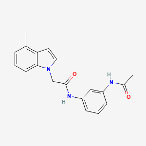 molecular formula C19H19N3O2 B4503084 N-[3-(acetylamino)phenyl]-2-(4-methyl-1H-indol-1-yl)acetamide 