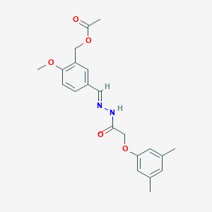 5-{2-[(3,5-Dimethylphenoxy)acetyl]carbohydrazonoyl}-2-methoxybenzyl acetate