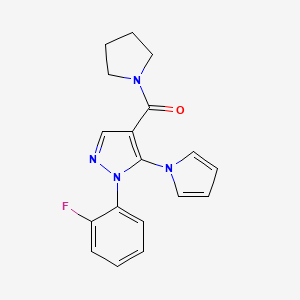 molecular formula C18H17FN4O B4503107 [1-(2-fluorophenyl)-5-(1H-pyrrol-1-yl)-1H-pyrazol-4-yl](pyrrolidin-1-yl)methanone 