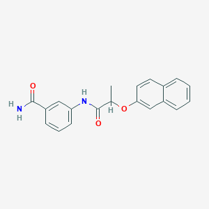 molecular formula C20H18N2O3 B4503115 3-{[2-(2-naphthyloxy)propanoyl]amino}benzamide 