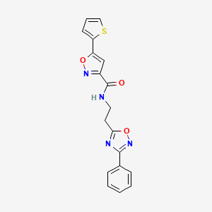 N-[2-(3-phenyl-1,2,4-oxadiazol-5-yl)ethyl]-5-(thiophen-2-yl)-1,2-oxazole-3-carboxamide