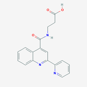 molecular formula C18H15N3O3 B4503126 N-{[2-(pyridin-2-yl)quinolin-4-yl]carbonyl}-beta-alanine 