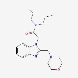 molecular formula C20H30N4O2 B4503134 2-{2-[(MORPHOLIN-4-YL)METHYL]-1H-1,3-BENZODIAZOL-1-YL}-N,N-DIPROPYLACETAMIDE 