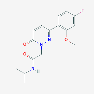 molecular formula C16H18FN3O3 B4503139 2-[3-(4-fluoro-2-methoxyphenyl)-6-oxo-1(6H)-pyridazinyl]-N~1~-isopropylacetamide 