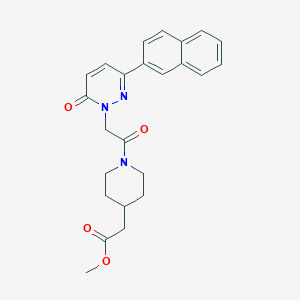 molecular formula C24H25N3O4 B4503178 methyl (1-{[3-(naphthalen-2-yl)-6-oxopyridazin-1(6H)-yl]acetyl}piperidin-4-yl)acetate 