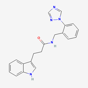 molecular formula C20H19N5O B4503182 3-(1H-吲哚-3-基)-N-[2-(1H-1,2,4-三唑-1-基)苄基]丙酰胺 