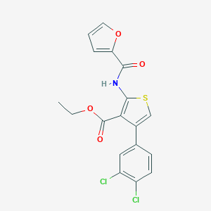 molecular formula C18H13Cl2NO4S B450319 Ethyl 4-(3,4-dichlorophenyl)-2-(2-furoylamino)-3-thiophenecarboxylate 