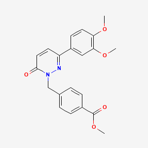 molecular formula C21H20N2O5 B4503209 methyl 4-{[3-(3,4-dimethoxyphenyl)-6-oxopyridazin-1(6H)-yl]methyl}benzoate 