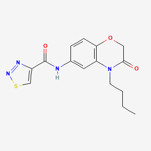 molecular formula C15H16N4O3S B4503212 N-(4-丁基-3-氧代-3,4-二氢-2H-1,4-苯并恶嗪-6-基)-1,2,3-噻二唑-4-甲酰胺 