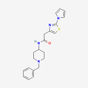 molecular formula C21H24N4OS B4503226 N-(1-benzylpiperidin-4-yl)-2-[2-(1H-pyrrol-1-yl)-1,3-thiazol-4-yl]acetamide 