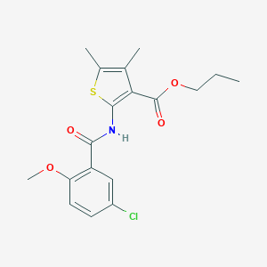 Propyl 2-[(5-chloro-2-methoxybenzoyl)amino]-4,5-dimethylthiophene-3-carboxylate