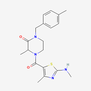 molecular formula C19H24N4O2S B4503234 3-甲基-1-(4-甲基苄基)-4-{[4-甲基-2-(甲基氨基)-1,3-噻唑-5-基]羰基}哌嗪-2-酮 