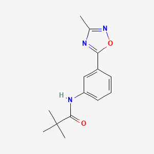 molecular formula C14H17N3O2 B4503239 2,2-二甲基-N-[3-(3-甲基-1,2,4-恶二唑-5-基)苯基]丙酰胺 