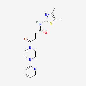 molecular formula C18H23N5O2S B4503247 N-(4,5-二甲基-1,3-噻唑-2-基)-4-氧代-4-[4-(2-吡啶基)-1-哌嗪基]丁酰胺 