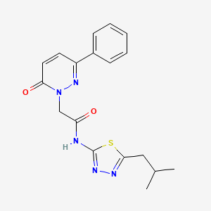 molecular formula C18H19N5O2S B4503257 N-[(2E)-5-(2-methylpropyl)-1,3,4-thiadiazol-2(3H)-ylidene]-2-(6-oxo-3-phenylpyridazin-1(6H)-yl)acetamide 