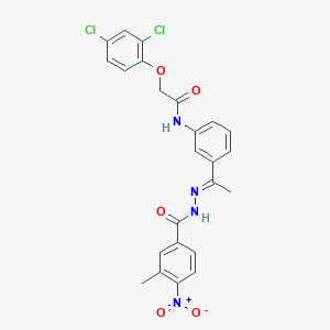 2-(2,4-dichlorophenoxy)-N-[3-(N-{4-nitro-3-methylbenzoyl}ethanehydrazonoyl)phenyl]acetamide