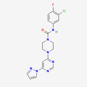 N-(3-chloro-4-fluorophenyl)-4-[6-(1H-pyrazol-1-yl)-4-pyrimidinyl]-1-piperazinecarboxamide