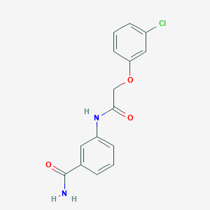 molecular formula C15H13ClN2O3 B4503286 3-{[(3-chlorophenoxy)acetyl]amino}benzamide 