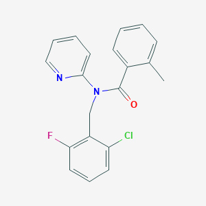 molecular formula C20H16ClFN2O B4503297 N-[(2-CHLORO-6-FLUOROPHENYL)METHYL]-2-METHYL-N-(PYRIDIN-2-YL)BENZAMIDE 