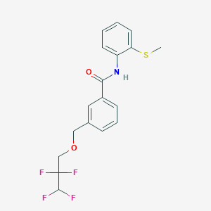 molecular formula C18H17F4NO2S B450330 N-[2-(methylsulfanyl)phenyl]-3-[(2,2,3,3-tetrafluoropropoxy)methyl]benzamide 