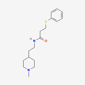 molecular formula C17H26N2OS B4503306 N-[2-(1-甲基-4-哌啶基)乙基]-3-(苯硫基)丙酰胺 