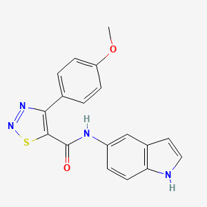 molecular formula C18H14N4O2S B4503322 N-1H-吲哚-5-基-4-(4-甲氧基苯基)-1,2,3-噻二唑-5-甲酰胺 