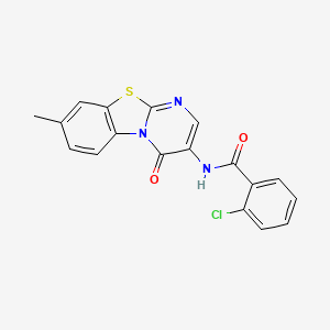 2-chloro-N-(8-methyl-4-oxo-4H-pyrimido[2,1-b][1,3]benzothiazol-3-yl)benzamide