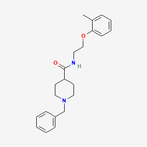 molecular formula C22H28N2O2 B4503346 1-benzyl-N-[2-(2-methylphenoxy)ethyl]-4-piperidinecarboxamide 