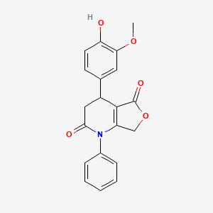 4-(4-hydroxy-3-methoxyphenyl)-1-phenyl-4,7-dihydrofuro[3,4-b]pyridine-2,5(1H,3H)-dione