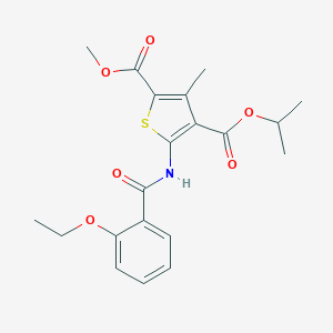 molecular formula C20H23NO6S B450338 4-Isopropyl 2-methyl 5-[(2-ethoxybenzoyl)amino]-3-methyl-2,4-thiophenedicarboxylate 