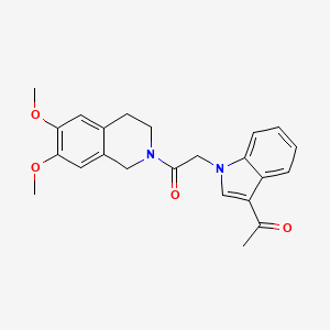 molecular formula C23H24N2O4 B4503386 2-(3-acetyl-1H-indol-1-yl)-1-(6,7-dimethoxy-3,4-dihydroisoquinolin-2(1H)-yl)ethanone 