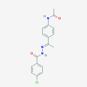 molecular formula C17H16ClN3O2 B450339 N-{4-[N-(4-chlorobenzoyl)ethanehydrazonoyl]phenyl}acetamide 