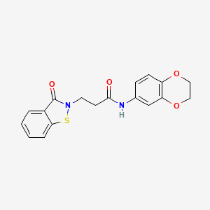 N-(2,3-dihydro-1,4-benzodioxin-6-yl)-3-(3-oxo-1,2-benzothiazol-2(3H)-yl)propanamide