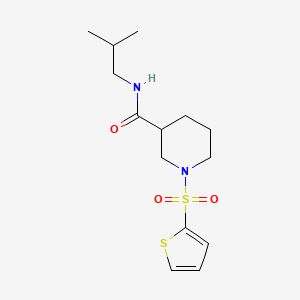 molecular formula C14H22N2O3S2 B4503393 N-(2-METHYLPROPYL)-1-(THIOPHENE-2-SULFONYL)PIPERIDINE-3-CARBOXAMIDE 