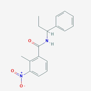 molecular formula C17H18N2O3 B450340 2-methyl-3-nitro-N-(1-phenylpropyl)benzamide 