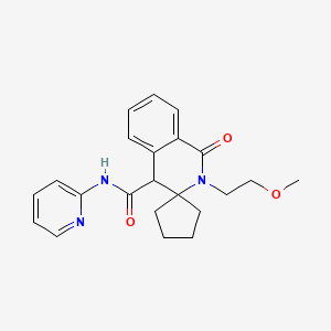 molecular formula C22H25N3O3 B4503400 2'-(2-methoxyethyl)-1'-oxo-N-2-pyridinyl-1',4'-dihydro-2'H-spiro[cyclopentane-1,3'-isoquinoline]-4'-carboxamide 