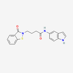 molecular formula C19H17N3O2S B4503404 N-1H-吲哚-5-基-4-(3-氧代-1,2-苯并异噻唑-2(3H)-基)丁酰胺 