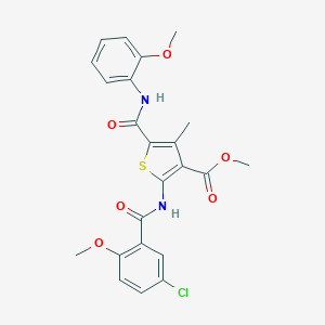 molecular formula C23H21ClN2O6S B450341 Methyl 2-[(5-chloro-2-methoxybenzoyl)amino]-5-[(2-methoxyanilino)carbonyl]-4-methylthiophene-3-carboxylate 