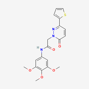 molecular formula C19H19N3O5S B4503415 2-(6-oxo-3-(thiophen-2-yl)pyridazin-1(6H)-yl)-N-(3,4,5-trimethoxyphenyl)acetamide 