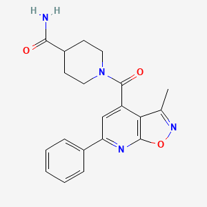 molecular formula C20H20N4O3 B4503445 1-{3-METHYL-6-PHENYL-[1,2]OXAZOLO[5,4-B]PYRIDINE-4-CARBONYL}PIPERIDINE-4-CARBOXAMIDE 