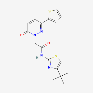 molecular formula C17H18N4O2S2 B4503447 N-[(2Z)-4-tert-butyl-1,3-thiazol-2(3H)-ylidene]-2-[6-oxo-3-(thiophen-2-yl)pyridazin-1(6H)-yl]acetamide 