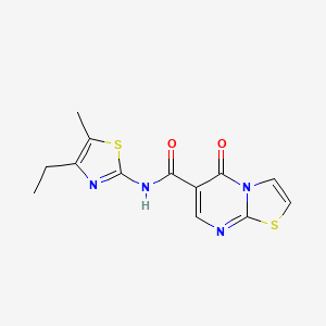 molecular formula C13H12N4O2S2 B4503454 N-(4-乙基-5-甲基-1,3-噻唑-2-基)-5-氧代-5H-[1,3]噻唑并[3,2-a]嘧啶-6-甲酰胺 