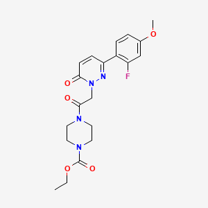 molecular formula C20H23FN4O5 B4503468 ethyl 4-{[3-(2-fluoro-4-methoxyphenyl)-6-oxopyridazin-1(6H)-yl]acetyl}piperazine-1-carboxylate 