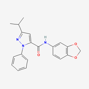 molecular formula C20H19N3O3 B4503478 N-1,3-苯并二氧杂环-5-基-3-异丙基-1-苯基-1H-吡唑-5-甲酰胺 