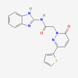 molecular formula C17H13N5O2S B4503480 N-1H-苯并咪唑-2-基-2-[6-氧代-3-(2-噻吩基)-1(6H)-嘧啶并嗪基]乙酰胺 