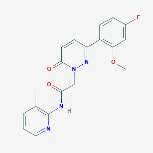 molecular formula C19H17FN4O3 B4503487 2-(3-(4-fluoro-2-methoxyphenyl)-6-oxopyridazin-1(6H)-yl)-N-(3-methylpyridin-2-yl)acetamide 